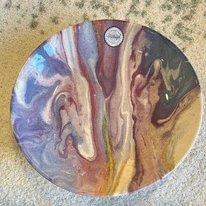 Made in Portugal Purple Swirls Ceramic Serve Bowl NWT 10” Home Essentials